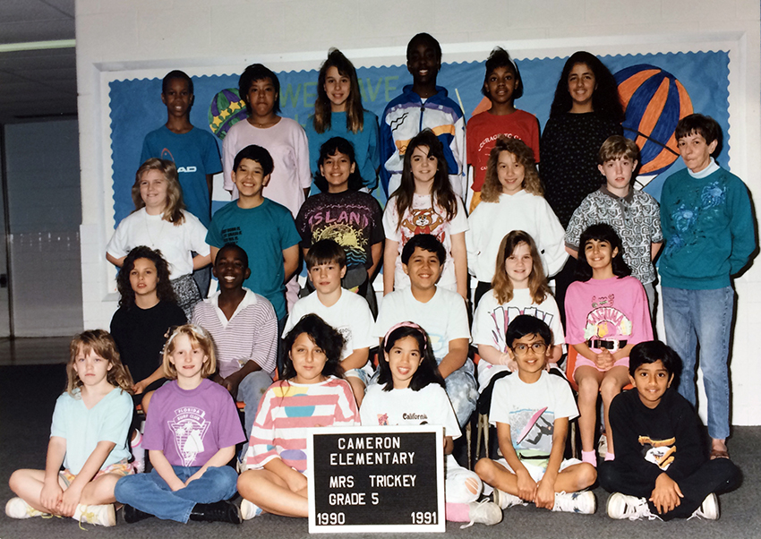 Cameron Elementary School class photograph showing Mrs. Trickey’s class of fifth graders. 24 students and their teacher are pictured.